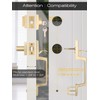 EHOMEWARE Double Front Door Handle Set, 1 Pack Satin Brass