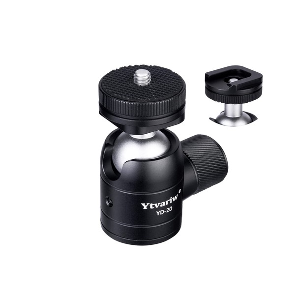 Camera Tripod Mini Ball Head with Cold Shoe Mount,360° Panoramic