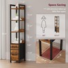 KLUVIS Skinny Bookshelf for Small Spaces - 5 Tier Thin