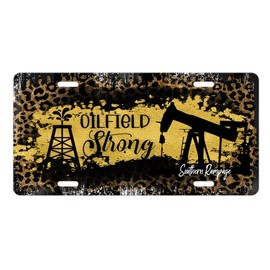 Vanity Aluminum Front License Plate (Oilfield Strong)