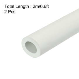 sourcing map 2pcs 2m/6.6ft Pipe Insulation Tube 18mm ID 30mm OD Foam Tubing for Handle Grip Support, White