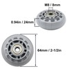 Inline Skate Wheels 64mm, Clear Roller Blade Replacement Wheels with