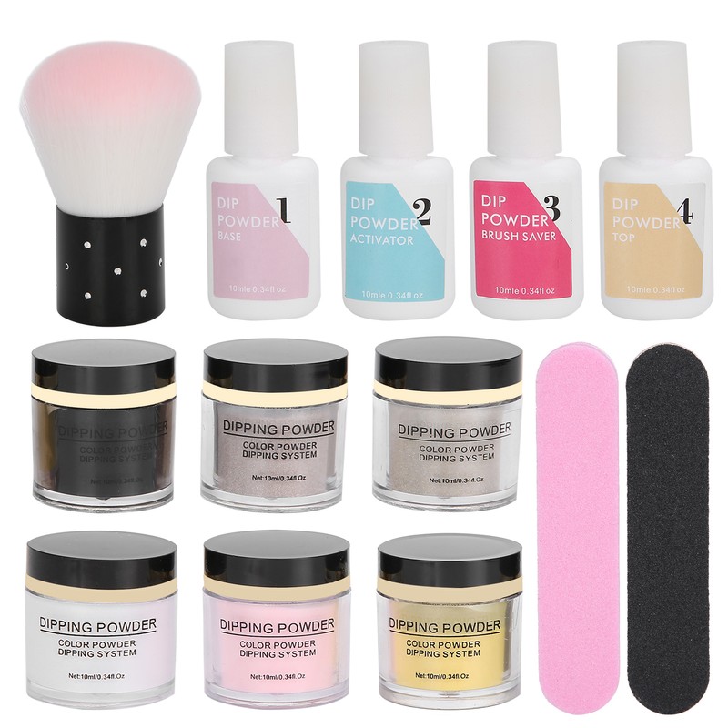 Nail Dipping Powder Set Nail Art Powder Top Base Coat