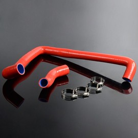 Silicone Radiator Hose Tube Clamps Kit Compatible with Nissan 300ZX Z32 Fairlady VG30DET 89-00 1989 2000 Red