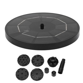 Solar Water Fountain Pump Kit Outdoor for Pond 3W Dia 180mm 7.09in Maximum Height 70cm 27.56in with 6 Nozzles