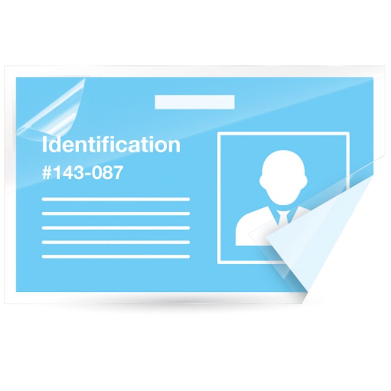 Fellowes Self-Adhesive Pouches, Business Card Size, 5 Mil, 5 Pack