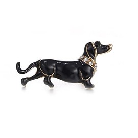 GFM® Dachshund Dog Brooch - Black - (BRCH-DG-X41-ENM-KL)