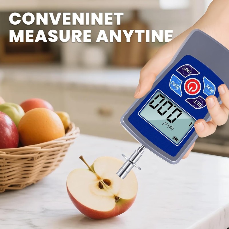 NEWTRY Digital Fruit Penetrometer Handheld Hardness Tester with Pressure Foot