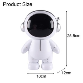 Hosoncovy Astronaut Piggy Bank Coin Bank Spaceman Money Box Astronaut Figurine Decor Desktop Sculpture Statue (Silver)