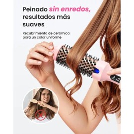 Peine Térmico 3 En 1 Rosa Alisa El Cabello Encrespado En 8                                                                                            