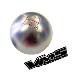 VMS RACING 10x1.25mm Thread 5 Speed Round Ball Type-R Shift Knob in Gunmetal Grey Gray Silver Billet Aluminum for Mazda Mazdaspeed JDM