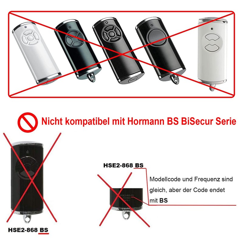 868MHz Garage Door Opener Duplicator Remote Control Compatible with Hörmann