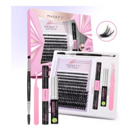 Magefy Kit De Extensiones Pestañas Maquillaje+mixto 60d+80d Rizado+D Con Adhesivo Para Pestañas.adhesivo para pestañas/kit de extensiones pestañas/kit de pestañas/kit para pestañas/rizado de pestañas