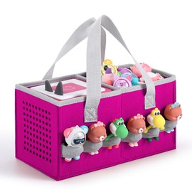 TATAVR Carrying Case for Toniebox Starter Set and Tonies Figurines, Felt Organizer Travel Bag with Strap for Tonies Box, Travel Cloth Musical Toy Folding Bag for Toniebox Accessories
