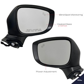 Spieg Side Mirror Set for Mazda CX-5 2017-2024 | Pair Side View Mirror Assembly Heated Blind Spot Monitoring Manual Fold Turn Signal Lamp | Paint to Match 7 Pins MA1320200 MA1321200