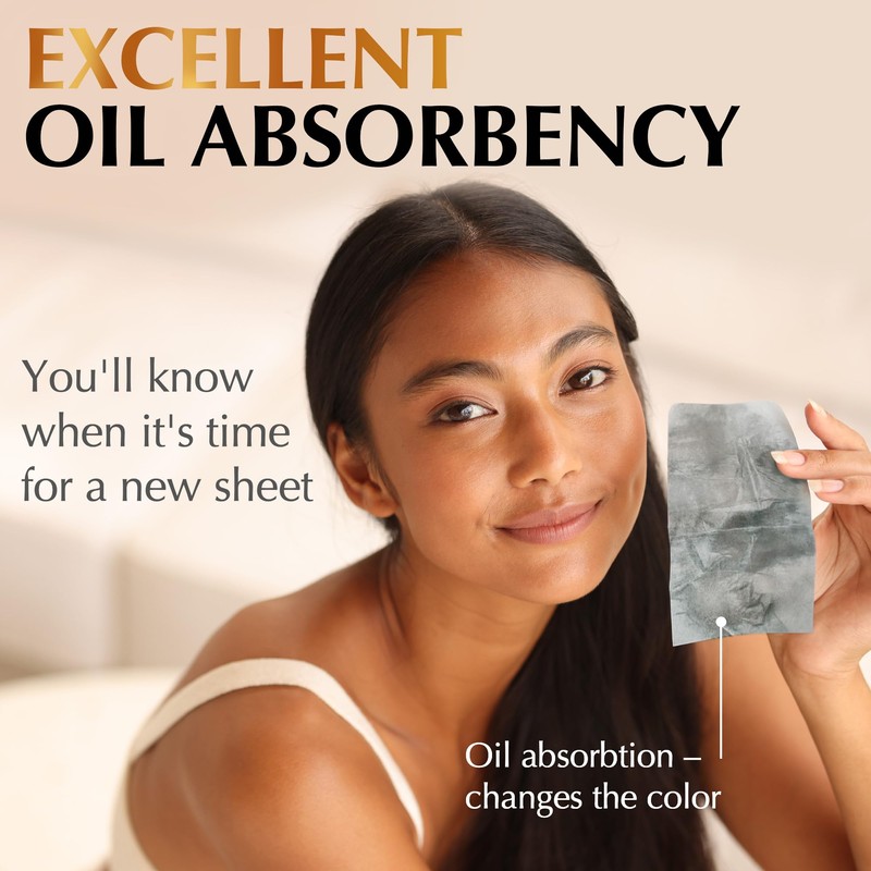 Natural Oil Blotting Sheets for Face with Bamboo Charcoal -