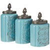 American Atelier 1182144-BL Blue Antique Set of 3 Canisters,60, 74.5,
