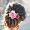 Fangsen Wedding Rose Flower Hair Comb Floral Hair Clip Flamenco