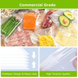 Bonsenkitchen Vacuum Sealer Bags Rolls, 11in x 50ft & 8in x 50ft Durable Food Sealer Bags, Commercial Grade, Heavy Duty, BPA Free, Seal a Meal, Great for Food Storage & Sous Vide Cooking, VB25