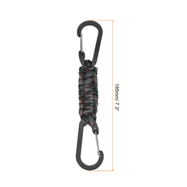 PATIKIL Paracord Keychain, Braided Lanyard Key Clip Double D Rings Leather Belt Survival Keychains for Keys, Men, Women, Camouflage