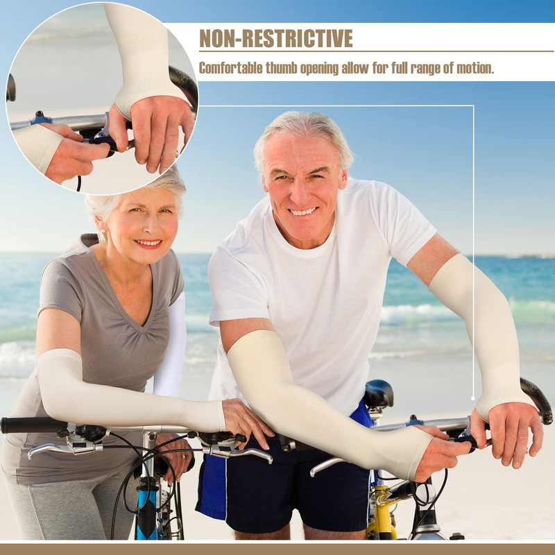 Eurzom 8 Pairs Elderly Skin Protector Sleeves Thin Skin Arm