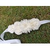 Handmade maternity sash belt with flowers and bow rhinestones decor