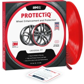 RIMiQ PROTECTiQ Universal Rim Protector Red 1/4" Trim Fits Up to 24" Rims