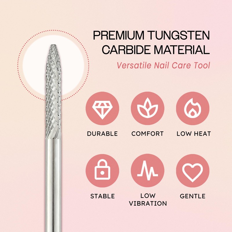 PANA 3/32" Carbide Cuticle Nail Drill Bit for Cuticle Cleaning,