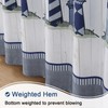 BESTRIPES Lighthouse Fabric Shower Curtain, Blue Gray and White Coastal