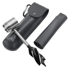 ysister Bushcraft Hand Auger Drill Bushcraft Woodworking Hand Drill Manual Auger Drill Manual Auger Drill for Camping, Outdoor, Bushcrafting, with Protective Case