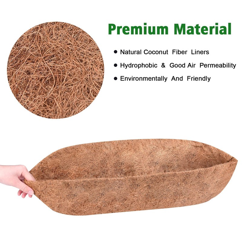 2PCS Trough Coco Replacement Liners,24/30/36/48 Inch Wall-mounted Coco Liner Trough,Coco