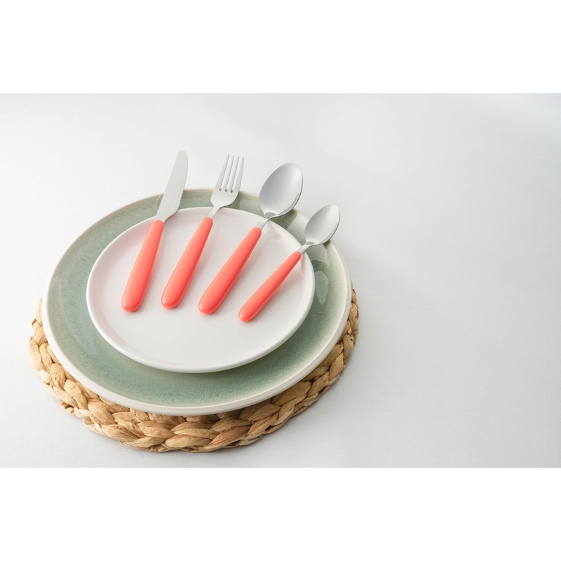 Grunwerg 16BX4311PU 16 Piece Cutlery Set, Stainless Steel, Coral