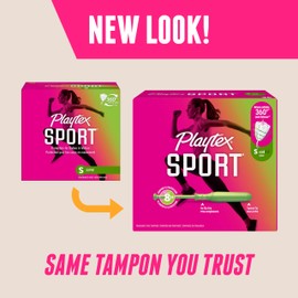 Playtex Sport Tampons Super Absorbency, Fragrance-Free - 48ct | Super Tampons for Women, Feminine Care, Playtex Tampon with 360 Leak Defense