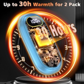 Hand Warmers Rechargeable - Electric Hand Warmers 2 Pack with Dual-Sided Heating for 15Hrs Warmth, LED Display & Flashlight, Hunting Essentials, Gifts for Christmas Man Women Raynauds Golf