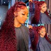 Burgundy Deep Wave Lace Front Wigs Human Hair Wigs for
