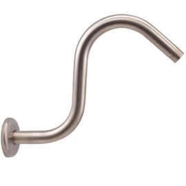Westbrass 1/2" IPS x 8" S-Shaped Shower Arm and Flange, Satin Nickel, D303-81-07