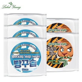 Half Club/Label Young Puncture Soap Cool Version 3 packs + Tiger Soap 2 packs / 라벨영 빵꾸솝 쿨버전 3개+호랑이비누 2개