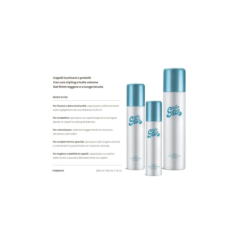 Cielo Alto Lacca Volumizzante No Gas, 150 ml