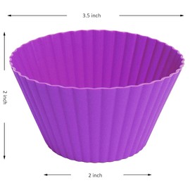 Pharamat Extra Large Silicone Cupcake Muffin Cups 12 Pack, 3.54 Inch Cupcake and Muffin Liners, Reusable Jumbo Silicone Baking Cups Easy to Clean, Great for Cupcake, Mousse(Multicolor)