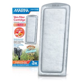 Marina Bio Clear Ceramic Replacement Cartridge for Slim Filters, 3 Pack – Optimal Filtration for a Healthy Aquarium,White