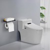 AIDILI Matte Black Toilet Paper Holder with Phone Shelf, Adhesive