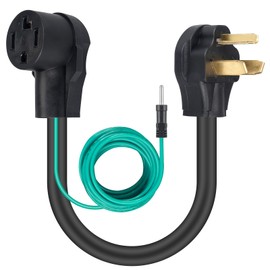 VJJB Dryer Adapter 4 Prong to 3 Prong,NEMA 10-30P Male to 14-30R Female,30Amp Outlet Adapter 250V with Safety Green Ground Wire, Adapter Dryer Plug Cord 4P to 3P, UL Compliant