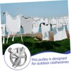 Hohopeti 2Pcs Clothesline Pulley Kit Washing Line Pulley System for