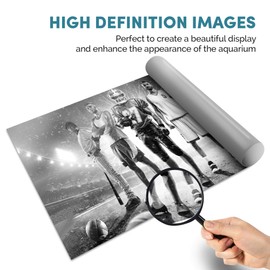 Fish Tank Background 90x45cm BW - Sports Football Basketball Team Game | Poster Backdrop Decoration Paper #43581