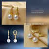 JAXXEL White Pearl Earrings for Women, Fishhook Pearl Drop Earrings