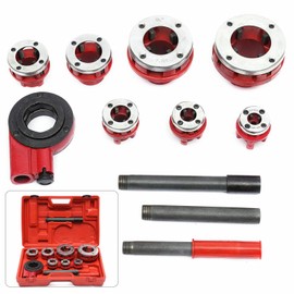 CHUNILLE Pipe Threading Tool BSPT 7 Size 3/8"- 2" Die Kit Ratchet Pipe Threader w/Storage Hand Ratchet (7)