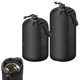 BAOSROY Lens Bag, 2 Pieces Bag for Lens, Large Lens Pocket, Waterproof Protective Bag for Camera Lens, Padded Bag for Camera, Shock-Absorbing for Camera Lens, Couleur, Fashion