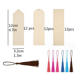 Loopunk 36 PCs Blank Wood Gift Tag, Unfinished Wooden Tags for Crafts DIY as Gift Tags Birthday & Wooden Name Tags Wedding, Wooden Tags with Holes for Craft Projects, Hanging Decorations, Painting, Staining.