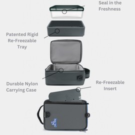 Chillybox Lunch Box - Lunch Box Cooler - Insulated Lunch Boxes - Adult Lunch Box and Cooler Lunch Box - Lunch Bag for Work - Re-Freezable Tray - Lunch Tote Stays Cool for 7 Hours (Refrigerator Grey)
