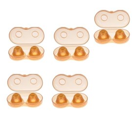 Gajoin 5 Pair Nip.ple Sucker Corrector for Inverted, Nip.ple Puller or Extender,Latch Assist Nip.ple Suckers with Dustproof Case for Woman Mother Breast Feeding Breast Feeding Light Brown